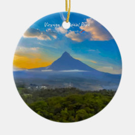 Ornamento De Cerâmica Parque Nacional Virunga, RD Congo - Vulcão