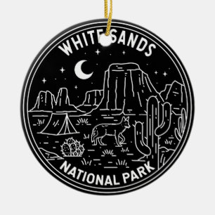 Ornamento De Cerâmica Parque Nacional White Sands Novo México Monoline