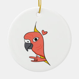 Ornamento De Cerâmica Parrot ASL I Love You - Deaf Culture Design