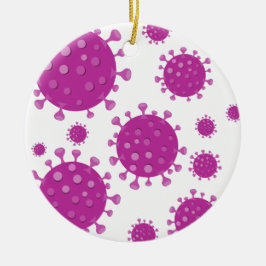 Ornamento De Cerâmica Partícula Viral Roxa
