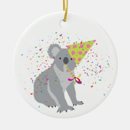 Ornamento De Cerâmica Partida Koala - Animais com festa