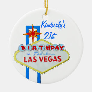 Ornamento De Cerâmica Partido de aniversário de 21 anos Las Vegas