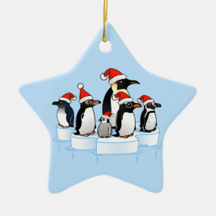 Ornamento De Cerâmica Partido dos Pinguins de Natal