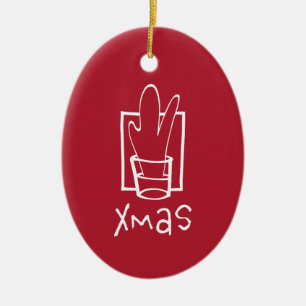 Ornamento De Cerâmica Partido Xmas