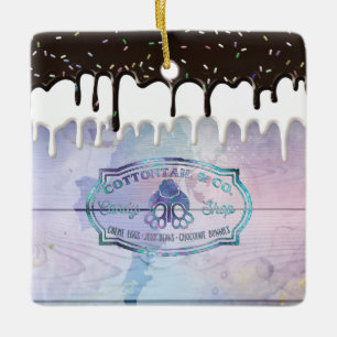 Ornamento De Cerâmica Páscoa Bunny Cottontail Sinal de Compro Doces Cho