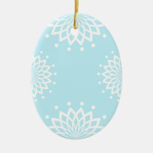 Ornamento De Cerâmica Páscoa de Vintage Simples Azul e Branco