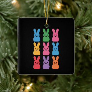 Ornamento De Cerâmica Páscoa Dia Coelhinho Ovos Xadrez Leopardo