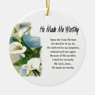 Ornamento De Cerâmica Páscoa Holiday Christian Ele Me Fez Valer