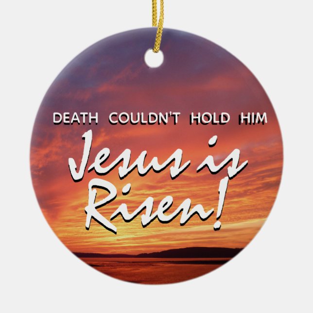 Ornamento De Cerâmica PÁSCOA Jesus é ressurreição de Risen CRISTÃO (Frente)