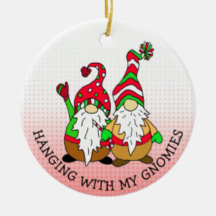 Ornamento De Cerâmica Passando o Natal dos Gnomies