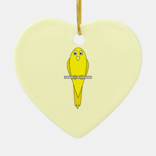 Ornamento De Cerâmica Pássaro amarelo. Canário