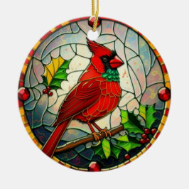 Ornamento De Cerâmica Pássaro Cardinal de Natal