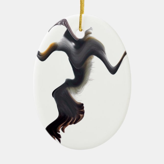 Ornamento De Cerâmica Pássaro do Mar de Abstrato (Frente)