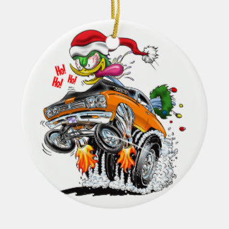 Ornamento De Cerâmica Pássaro do papai noel do hot rod do monstro Ho!