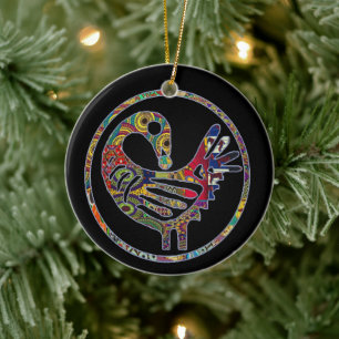 Ornamento De Cerâmica Pássaro Groovy Sankofa