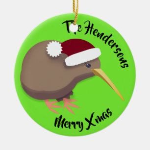 Ornamento De Cerâmica Pássaro Kiwi Natal