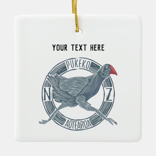 Ornamento De Cerâmica Pássaro Pukeko NZ (Frente)