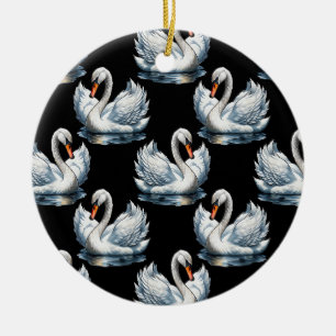 Ornamento De Cerâmica Pássaros do Cisne - Design