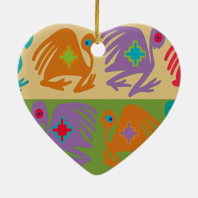 Ornamento De Cerâmica Pássaros Peruanos (Verso)