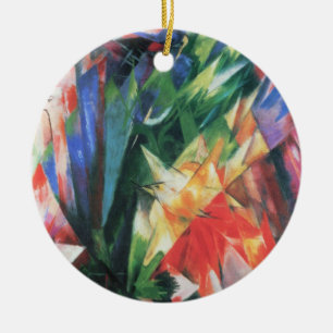 Ornamento De Cerâmica Pássaros (Vogel) por Franz Marc, Arte Cubismo Vint