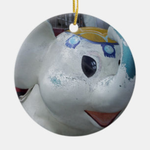 Ornamento De Cerâmica Passeio afortunado do elefante do parque de