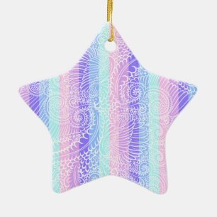 Ornamento De Cerâmica Pastel Candy Swirls Padrão de fantasia suave em