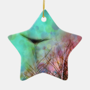 Ornamento De Cerâmica Pastel Peacock