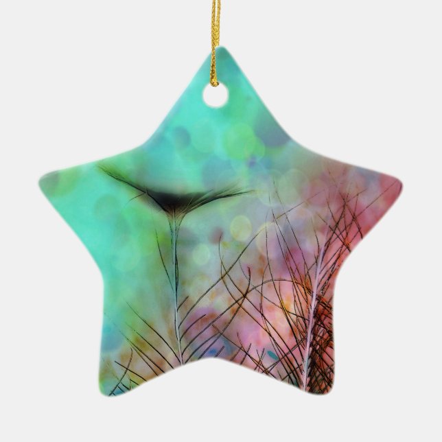 Ornamento De Cerâmica Pastel Peacock (Frente)