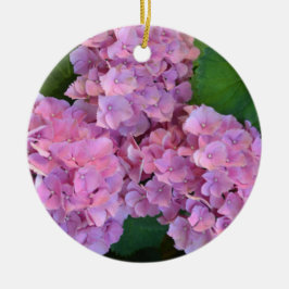 Ornamento De Cerâmica Pastel rosa Hortensia hydrangea floresce