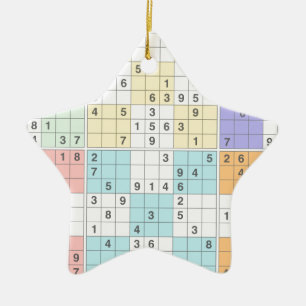 Ornamento De Cerâmica pastel sudoku