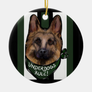 Ornamento De Cerâmica Pastor Alemão Underdog