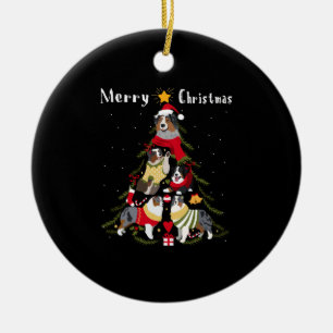 Ornamento De Cerâmica Pastor australiano Aussie Christmas Tree Xmas Dog