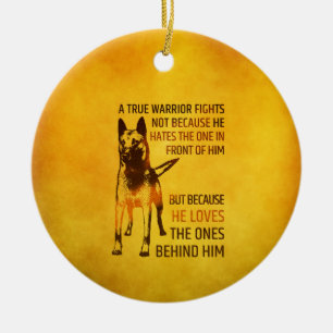 Ornamento De Cerâmica Pastor belga - Malinois - guerreiro verdadeiro