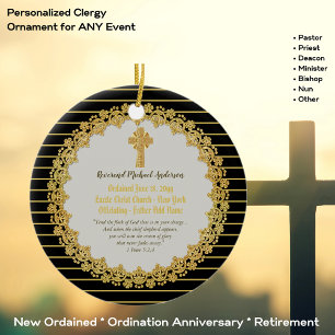 Ornamento De Cerâmica Pastor Padre Dacon Personalizado, Recém-ORDENADO