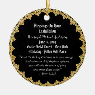 Ornamento De Cerâmica Pastor Personalizado para Presente de Instalação