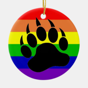 Ornamento De Cerâmica Pata de urso do orgulho gay