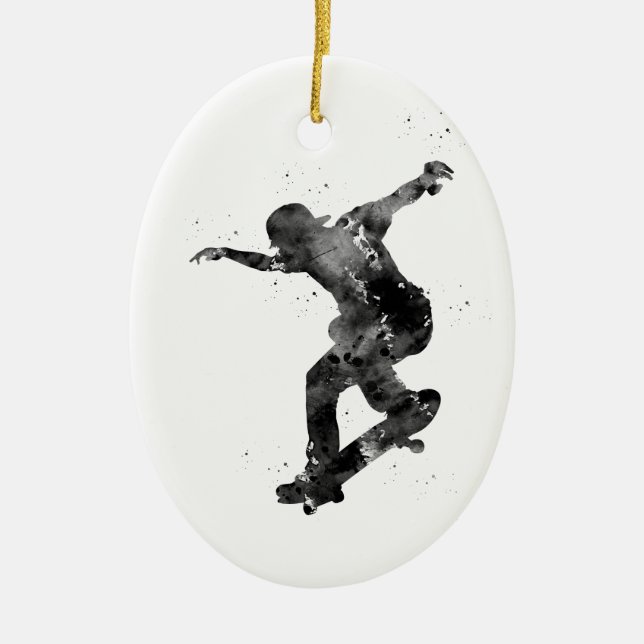Ornamento De Cerâmica Patinação de skate (Frente)
