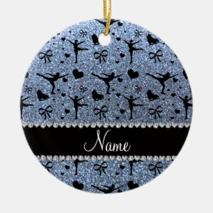 Ornamento De Cerâmica Patinagem artística azul pastel conhecido feito