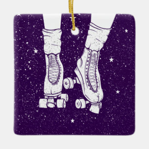 Ornamento De Cerâmica Patinagem de rolo-da-noite