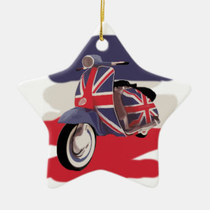 Ornamento De Cerâmica Patinete do Británico de Union Jack