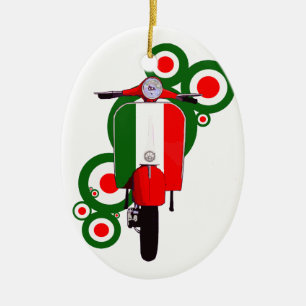 Ornamento De Cerâmica Patinete retro do italiano da arte da modificaçã
