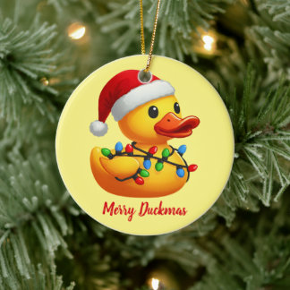 Ornamento De Cerâmica Pato de Borracha do Natal Feliz Natal Pato de Borr