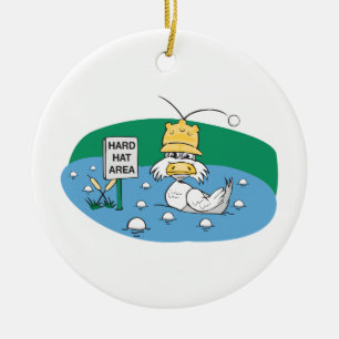 Ornamento De Cerâmica pato engraçado com duro que evita bolas de golfe