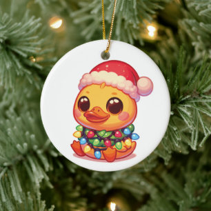 Ornamento De Cerâmica Pato Feliz Natal Animais de inverno Patos Bonitos