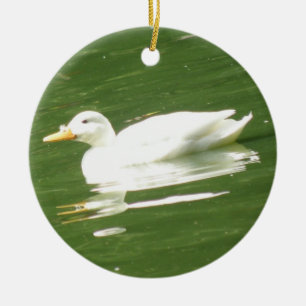 Ornamento De Cerâmica Pato no Aniversário Personalizado de Água