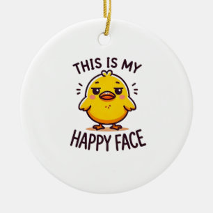 Ornamento De Cerâmica pato rabugento. Esse é meu rosto feliz engraçado