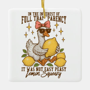 Ornamento De Cerâmica Pato Sassy com Lemons e uma Torção de Humor