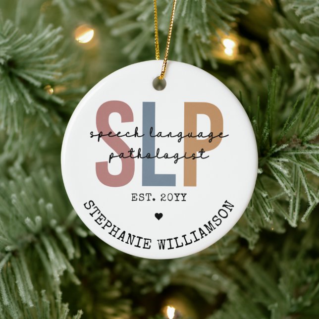 Ornamento De Cerâmica Patologista de Fala de SLP Personalizado Terapêuti (Árvore)