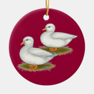Ornamento De Cerâmica Patos:  Chamadas brancas