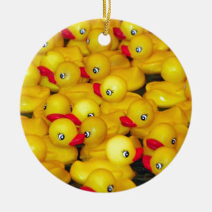 Ornamento De Cerâmica Patos de borracha de cor amarela